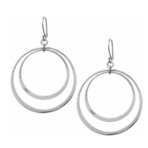 BANANA REPUBLIC Double Hoop Flat Hoop Earrings NEW